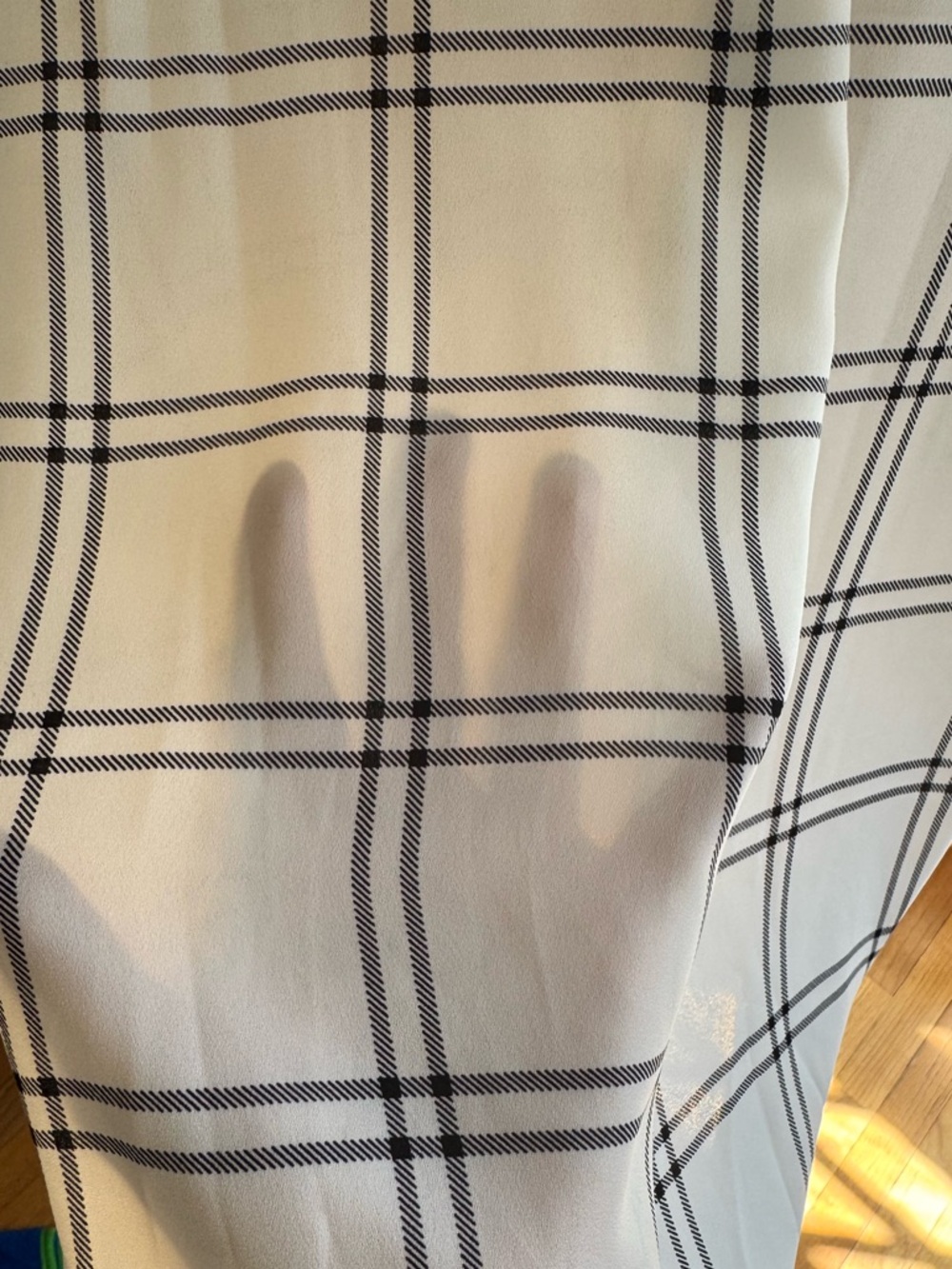 Fortune + Ivy White and Black Plaid Lines Button-Down V neck soft Shirt Size XL - Picture 7 of 14